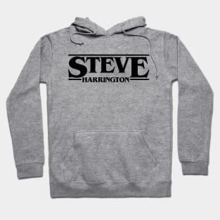 Steve Stranger Harrington Things Black Font Hoodie